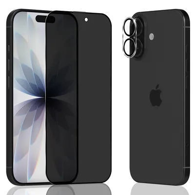 Produktbild von 1-Pack iPhone 17 Displayschutzfolie Privacy & 1-Pack Kameraschutz - Gehärtetes Glas 9H - Super Qualität 3D