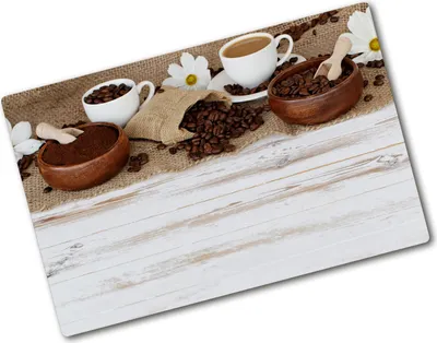 Produktbild von Tulup Glas Herdabdeckplatte - 80x52 cm - Glaskeramikkochfeld-Abdeckung Spritzschutz Glasabdeckplatte - Einteilig - Essen & Getränke - Kaffeetasse - Braun