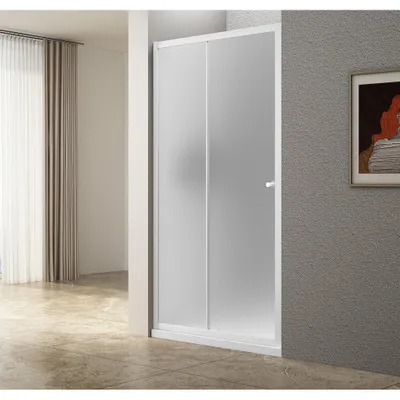 Obrázok produktu pre Posuvné sprchové dvere UGGA 1200 mm, tehlové sklo, biele