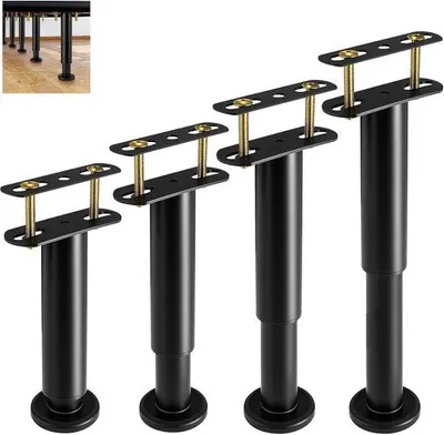 Produktbild von Famanu Möbelbeine verstellbar 18–33 cm, Tragkraft bis 800 kg, schwarz