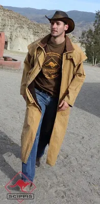 Produktbild von Canvas Riding Coat – Lange Canvas-Mantel im Cowboy-Stil, ideal zum Reiten
