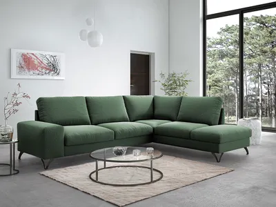 Obrázek produktu pro Rozkládací sedačka s úložným prostorem LANSING 2 - zelená, pravý roh