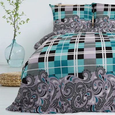 Produktbild von Buymax® Bettwäsche Bettbezug 200x200 cm, Kopfkissenbezug 80x80 cm 3 teilig Deckenbezug Set aus 100% Baumwolle Renforce mit Reissverschluss