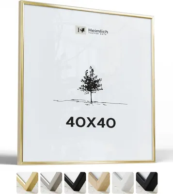 Fotolijst 40x40 cm, Aluminium, Gold – Quadratisch, Wandmontage