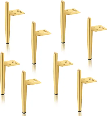 Produktbild von Jayseuw 12er Set Möbelfüße Tischbeine Sockelfuß Tischfuß Möbel Metall Gold，Höhe:150 mm
