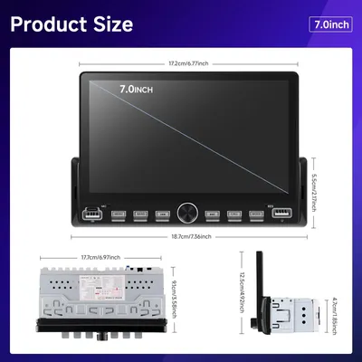 Obrázok produktu pre Autorádio MP5 – 1-DIN, dotykový displej 17,8 cm, CarPlay & Android Auto, Bluetooth, FM rádio, bez kamery
