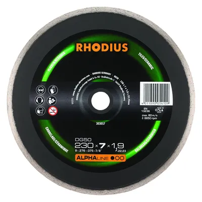 Produktbild von Rhodius 303057 Diamond cutting disc 230 mm 1 pc(s) Tiles, Ceramic