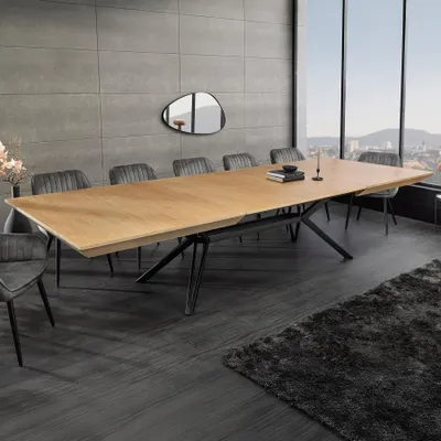 Produktbild von riess-ambiente Esstisch GIANT 200-320cm natur schwarz Metall Eiche ausziehbar
