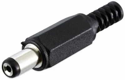 Produktbild von Hohlstecker 5,5x1,7 mm mit 9,3 mm Schaftlänge und Knickschutz