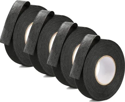Obrázek produktu pro 19 mm x 15 m černá lepicí páska 4 role, černá izolační lepicí páska pro automobilový průmysl, vysokoteplotní lepicí páska pro automobily