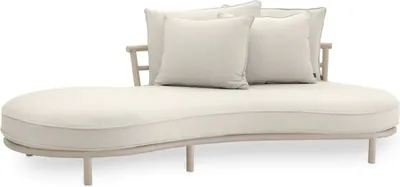 Produktbild von Casa Padrino Luxus Outdoor Garten Sofa Rechte Seite Weißgrau / Sandfarben 220 cm - Luxus Garten Möbel