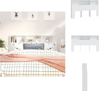 Immagine prodotto di vidaXL Testata del letto con ripiani bianco 180x19x103,5 cm - Testata e piedi
