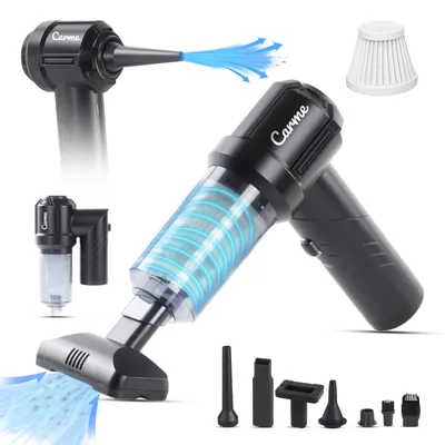 Produktbild von CarMe 2-in-1 Autostaubsauger - Handstaubsauger - Akkusauger - Mini Staubsauger - Kabellos - Staubgebläse - Air Duster - 7 Aufsätze - Schwarz