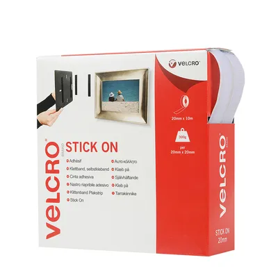 Zdjęcie produktu dla Velcro VEL-EC60219, Biały, 20 mm, 10 m, 1 szt., Pudełko