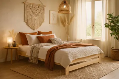 Produktbild von FURNISTAR Holzbett PINI 140x200 Doppelbett mit Lattenrost Massivholz Bett aus Massivkiefer  kologischer Rahmen Natur Bettgestell mit Rollrost - Kieferholz