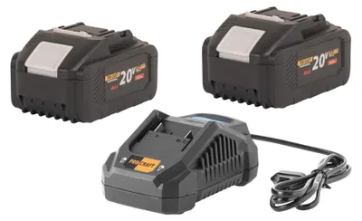 Produktbild von Procraft Starter Set 20 V 20/4A Schnell Ladegerät + 2x 20/8 Akku 8,0 Ah