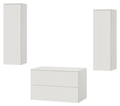 Obrázok produktu pre 3-dielna kúpeľňová zostava: Spodná skrinka + 2 vysoké skrinky, farba: biela (2S 80 + 1D 100 x 2)