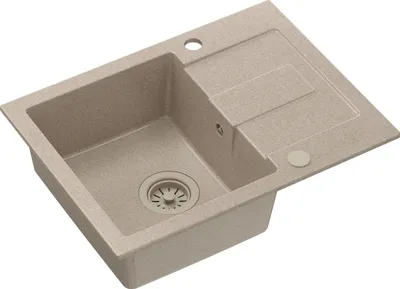 Produktbild von QUADRON Spülbecken 1-Becken Spüle | Größe: 60 x 45 x 18,5 cm | CHRISTIAN 116 | Küchenspüle Granitspüle aus GraniteQ mit Siphon | Beige