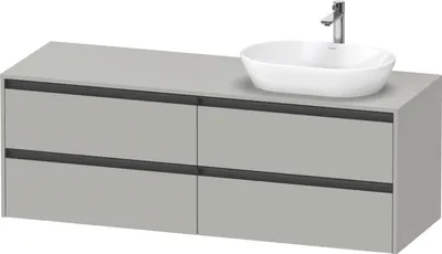Produktbild von Duravit Ketho.2 Wastafelonderkast 160x55x56,8 cm Mat Betongrijs
