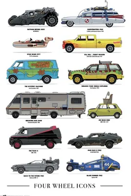 Image de Four Wheels - Icons - Film Movie Cinéma - Impression d'affiches - Taille 61x91,5 cm