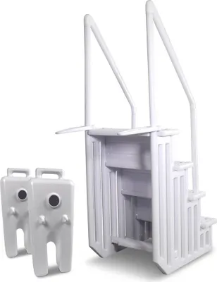 Produktbild von Schwimmbadleiter Treppe, Kunststoff 4-stufig + Gewichte
