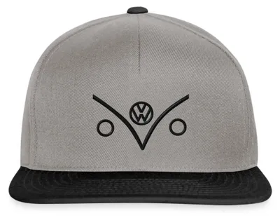 Produktbild von Spreadshirt Volkswagen VW Bulli Outlines Vorne Schwarz Stick Snapback Cap, One size, Graphit/Schwarz