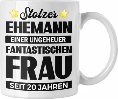 Produktbild von Trendation - Tasse 20 Jahre Verheiratet Geschenk Ehemann Lustiger Spruch 20. Hochzeitstag (Weiß)