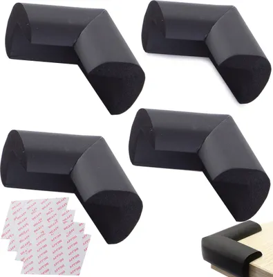 Produktbild von Möbeleckfläche für Möbelkanäle, schwarze Aufkleber, 4 Stück