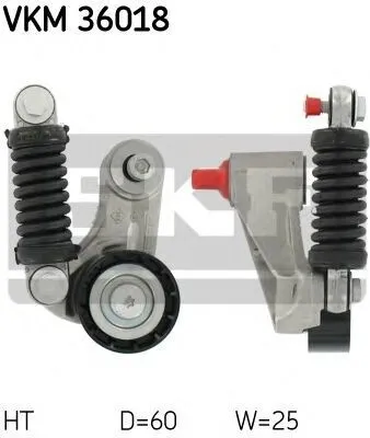Produktbild von SKF VKM 36018 Spannrolle Keilrippenriemen für VOLVO V40 Kombi (645) für RENAULT MEGANE I (BA0/1) MEGANE I Classic (LA0/1)