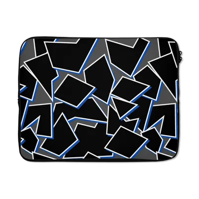 Produktbild von MuchoWow® Laptop Hülle 17 Zoll Laptoptasche Formen - Geometrie - Schwarz - Design - Zipper - Schutzabdeckung