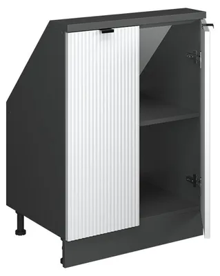 Zdjęcie produktu dla Szafa skosna Vicco Rion Białe pofałdowanie 60 x 81.6 cm z 2 drzwiami, Model 59729