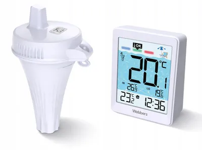 Produktbild von Meteo Pt4 Pool-Thermometer – Drahtloser Wassersensor Mit Einer Reichweite Von Bis Zu 60 Metern, Lcd-Display