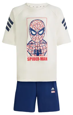 Productafbeelding van adidas uni kinder sportset MARVEL SPIDER-MAN, beige/donkerblauw, maat 7-8 jaar