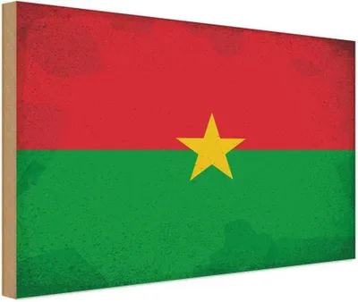 Produktbild von vianmo Holzschild 20x30 cm Burkina Faso Vintage Flagge Fahne Wappen