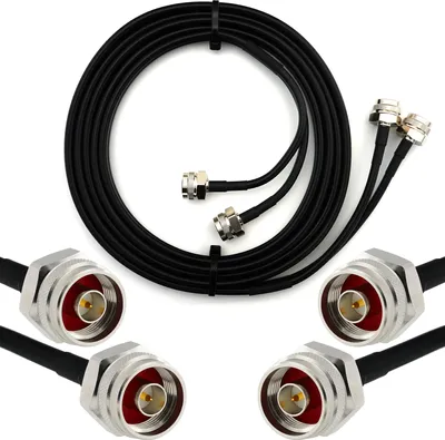 Produktbild von 12m N Stecker auf N Stecker (Hex Kopf) Doppel-Koaxialkabel — HF-240 (LMR 240 Äquivalent) Twin Verlängerungskabel Antennenkabel — WiFi RF Antenne GSM LTE 4G 5G 6G Router Signalverstärker Ham CB Funk