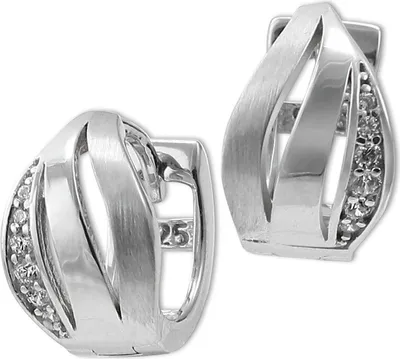 Imagen del producto de Pendientes de aro SilberDream para mujer, modelo SDO4367W, en plata de ley 925 con tres circonitas