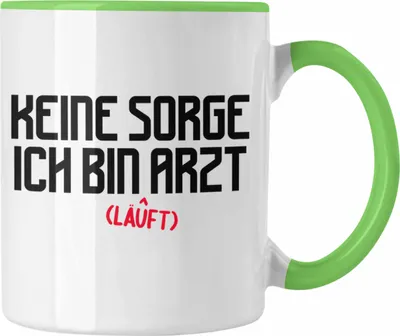 Produktbild von Trendation - Arzt Geschenk Tasse Lustig Männer Geschenkidee Kaffeetasse für Arzt Krankenhaus Ärzte (Grün)