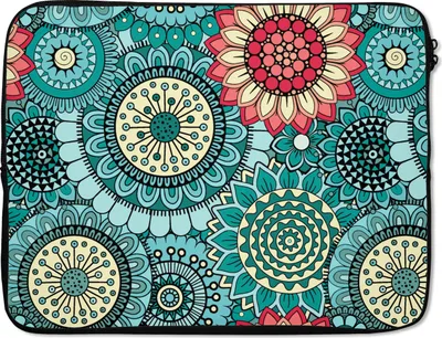Produktbild von MuchoWow® Laptop Hülle 15 Zoll Mädchen - Blumen - Muster - Mädchen - Kinder - Kinder Laptoptasche - Laptoptasche - Sleeve - Rundum-Schutz