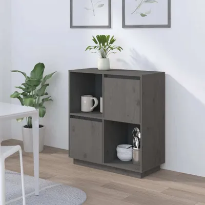 Produktbild von vidaXL Sideboard Grau 74x35x80 cm Massivholz Kiefer
