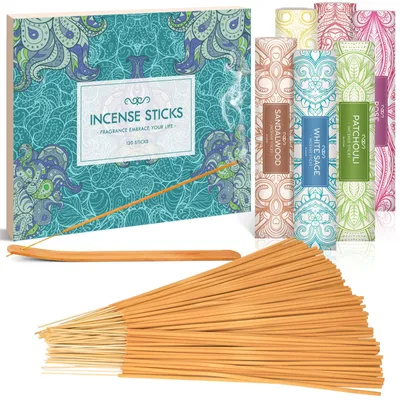 Räucherstäbchen-Set 120 Stück, 6 Düfte, Entspannung