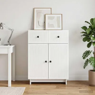Produktbild von vidaXL Sideboard Hochglanz Weiß 66 x 34,5 x 90 cm Holzwerkstoff