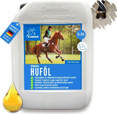 Produktbild von Huföl Pferde mit Pinsel 2,5L ML Oleo Hoof - Hufbalsam Pferde - Huffett Pferde I Hufpflege Hufe  Strahl I gegen trockene Hufe I Huffestiger Hufsalbe