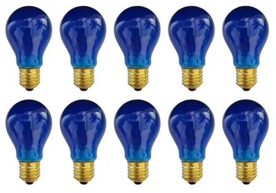 Produktbild von 10x Glühbirne Glühlampe Standard E27 25W 25 Watt Farbe Blau klar