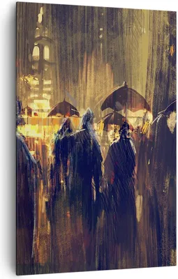 Produktbild von Bild auf Leinwand - Leinwandbild - Einteilig - Leute Regen so - 80x120cm - Wand Bild - Wanddeko - Wandbilder - Leinwanddruck - Kunstdruck - Wanddekoration - Leinwand bilder - Wandbild - PA80x120-3837