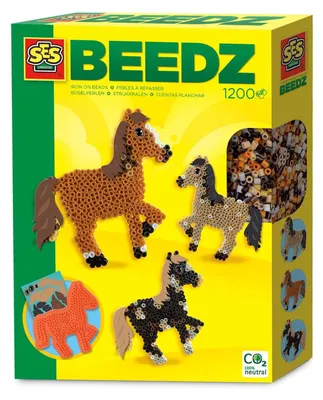 Produktbild von SES Creative Beedz 06214 Bügelperlen-Set Pferde, 1200 Perlen & Stecktafel für Kinder, 5 Jahr(e), Junge/Mädchen, Kind, Kunststoff, Mehrfarbig, 1200 Stück(e)
