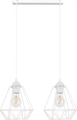 Produktbild von Corral Hängelampe Hängeleuchte - Deckenlampe Industrial - Pendelleuchte aus Metall - 2 - Flammig Längs - Weiß - Corral