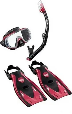 Produktbild von TUSA Tauchset Maske + Schnorchel + Flossen Rot UP-3521