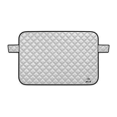 Jec-B Frontscheibenabdeckung 145 x 100 cm, silberne gesteppte Außenseite mit zwei Türlaschen, flach