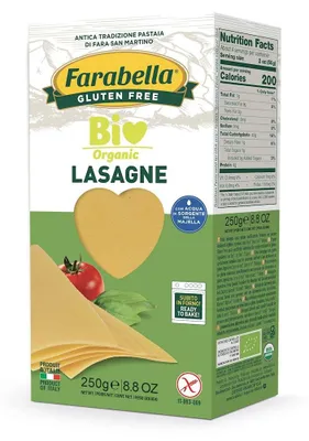 MAKARON (KUKURYDZIANO - RYŻOWY) LASAGNE BEZGLUTENOWY BIO 250 g - FARABELLA