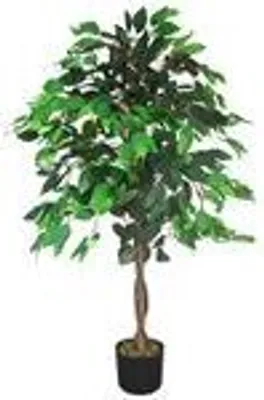 Produktbild von Kunstpflanze Künstliche Pflanze Benjamin Ficus künstlicher Baum Künstlich im Topf Plastik Pflanzen Zimmerpflanze wie Echt Deko 110 cm Innendekoration Decovego